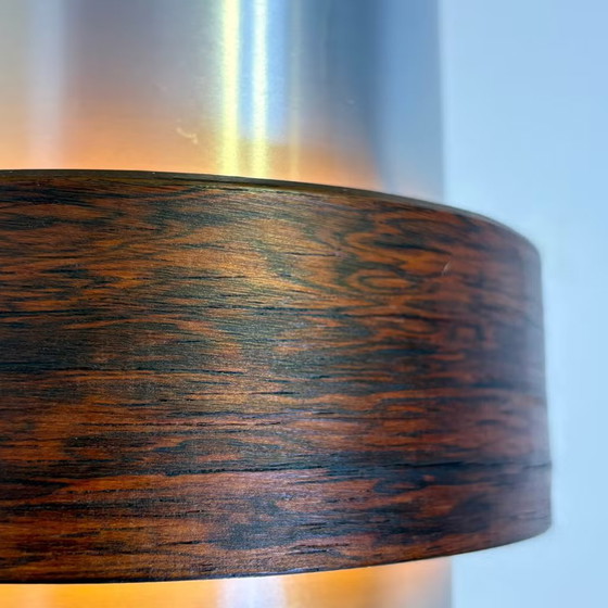 Jo Hammerborg, Vintage Pendant lamps with Rosewood ring, Fog & Mørup, Aluminium, Brown, Scandinavian (photo 14 of 14)
