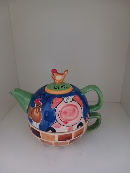 Set da tè individuale vintage Price & Kensington "Pinky the Pig"
