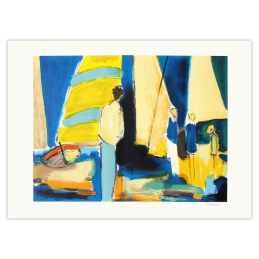 François D'ARGUIN Bord de mer Litografia firmata 1994