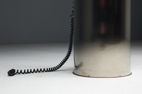 Image 1 of Monumental Stainless-Steel Uplighters by Targetti, Italy, 1970s