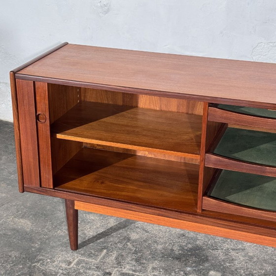 Danish Teak Tambour Sideboard, Attributed to Svend Aage Larsen for Faarup Møbelfabrik, 1960s, Wood, Brown (photo 8 of 20)