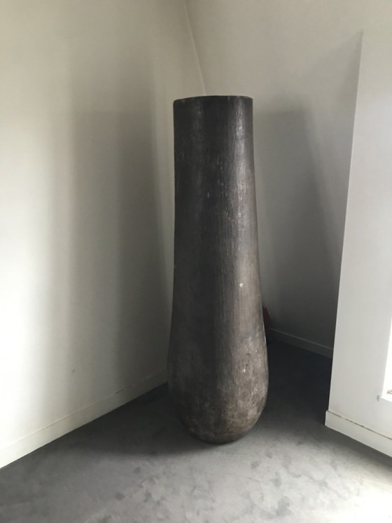 Pair of Brutalist Teak Columns / Totems, Ex-Nobu Paris (180 cm), Decorative Objects, Wood, Brown (photo 7 of 8)
