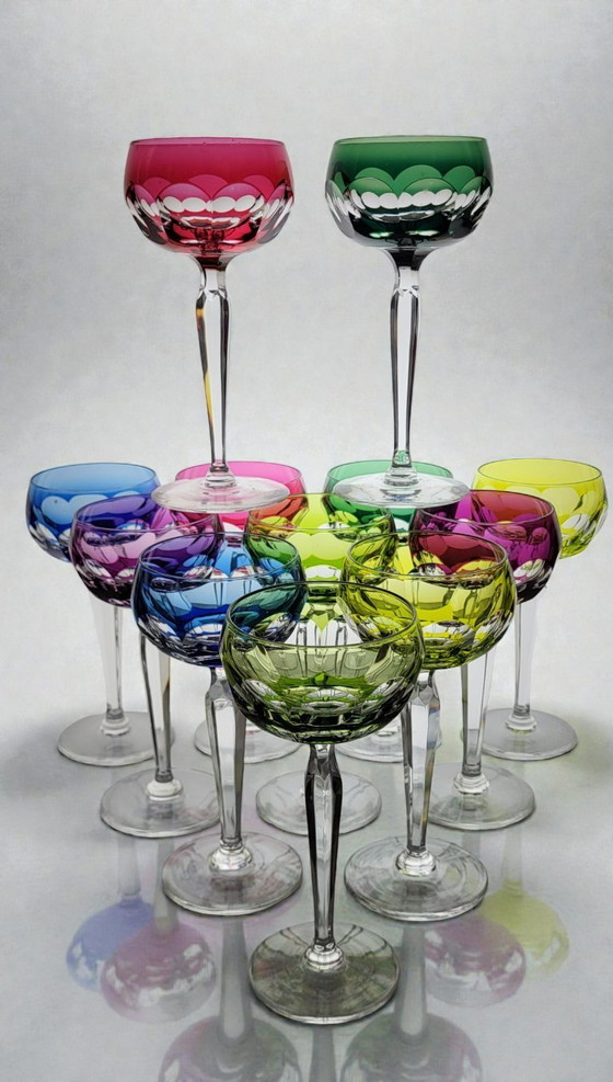 Image 1 of 6 Val Saint Lambert Wine Glasses, 1960s