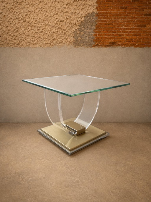 2 Bijzettafels Belgochrom – Glass, Plexiglass