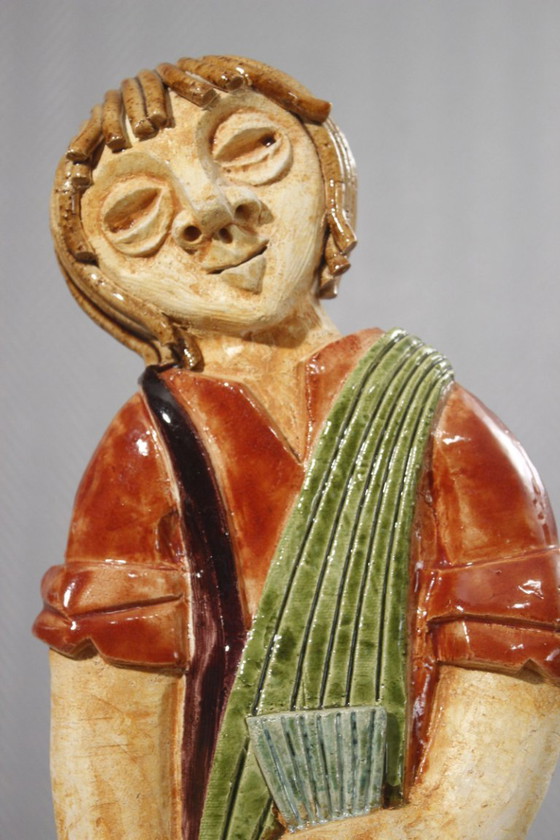 Image 1 of Kerbigot Workshop in Guidel - Bas-relief plaque of a Breton fisherman, France, 1960s