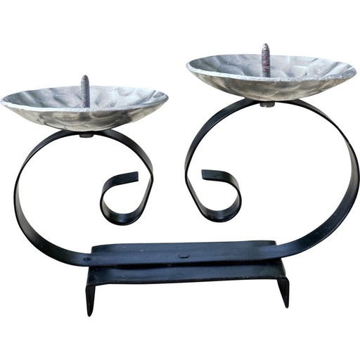 Vintage aluminum candlestick, Belgium 1960