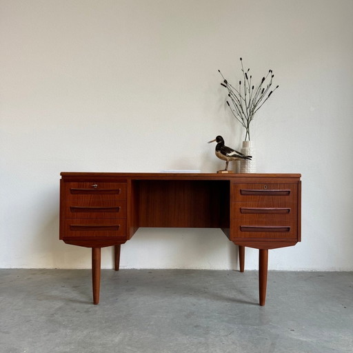 Vintage Danish desk 2-sided teak