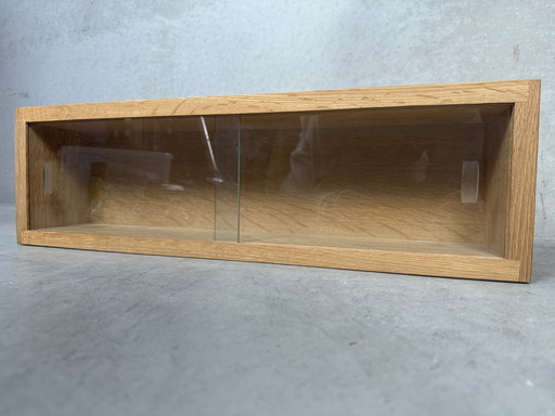 Vitrine pour maquettes de trains - chêne