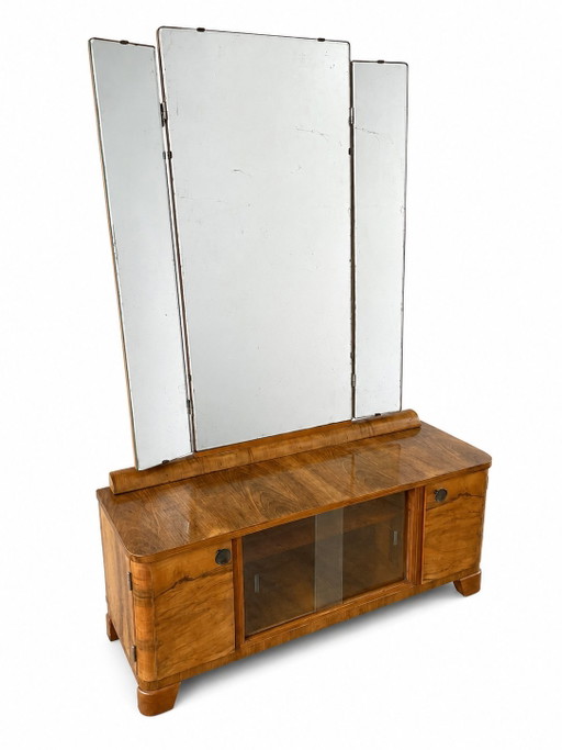 Authentieke Art Déco spiegelkast / kaptafel ca. 1930-1940