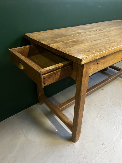 Authentic Solid Oak Farmhouse Table - 2 Drawers