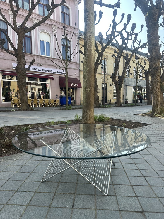 Image 1 of Vintage salontafel met draadframe onderstel