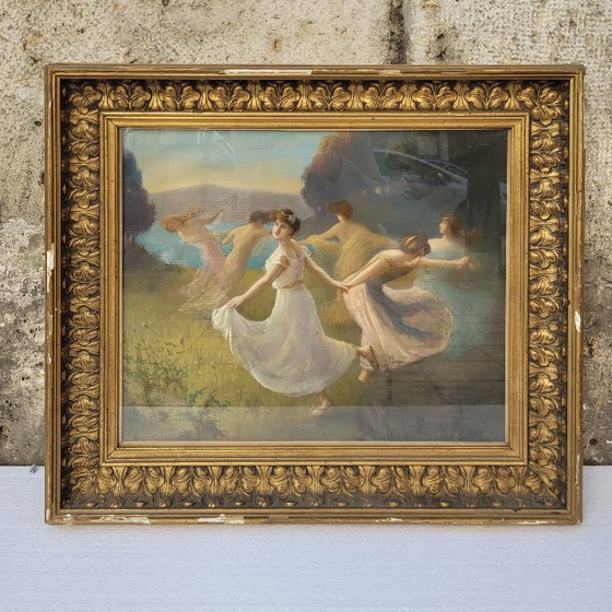 Image 1 of Pastello su carta “Danza”, secondo Leopold François Kowalski, inizio XX secolo