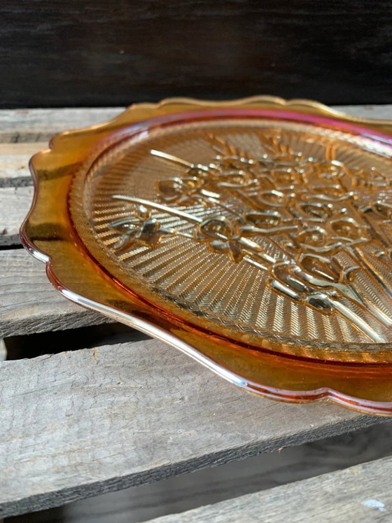 Image 1 of schaal jannette glass compagny iris & heringbone 