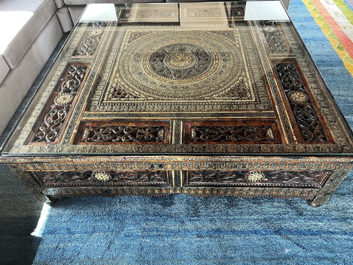Unique Moroccan Wooden Coffee Table