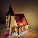 Lampe à poser Église,Tyffany, Honsel Leuchten Allemagne 
