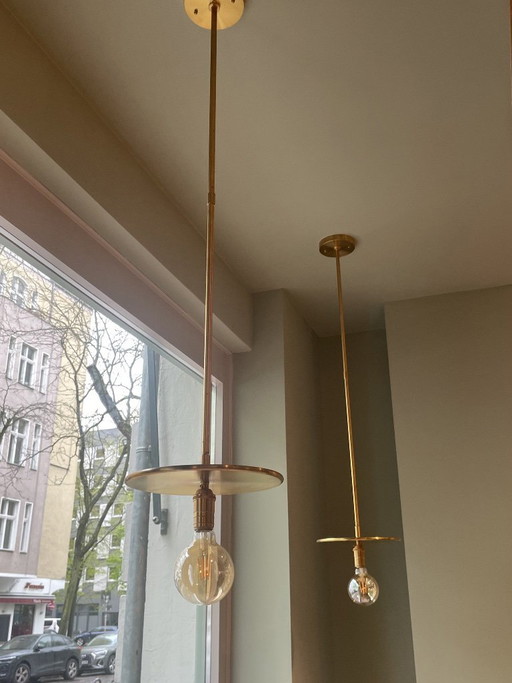 2 x Workstead - Shaded Brass Pendant