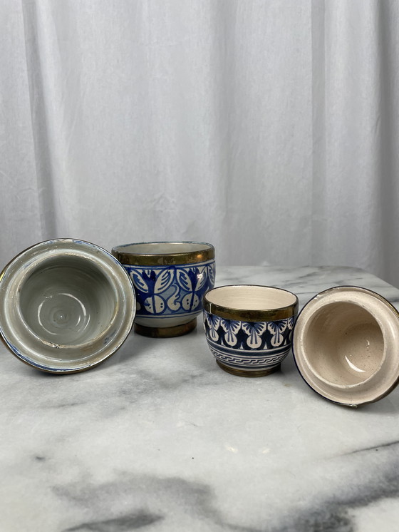 Image 1 of Set of Moroccan jobbanas ceramic jars from Fez