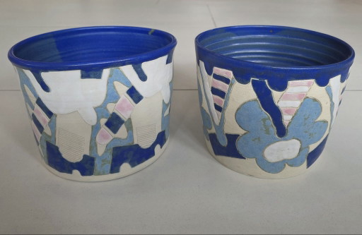 Evelyn Noval Bornholm Cache-pot en Céramique / Vase de Studio Danemark Années 90 Vintage