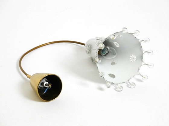 Image 1 of Wunderschöne kleine Pendelleuchte aus Metall im Stil der 50er-Jahre von Emil Stejnar in Trompetenform