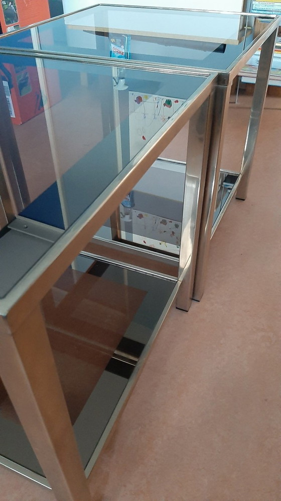 Image 1 of 2 x bijzettafels verguld Hollywood regency style vintage 70'jaren