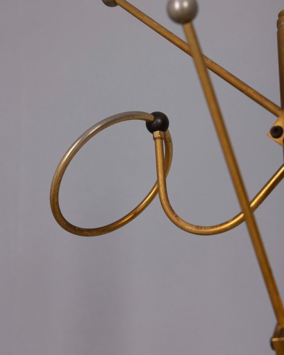 Image 1 of Vintage kapstok uit de jaren 60 in goudkleurig messing, Italiaans design.