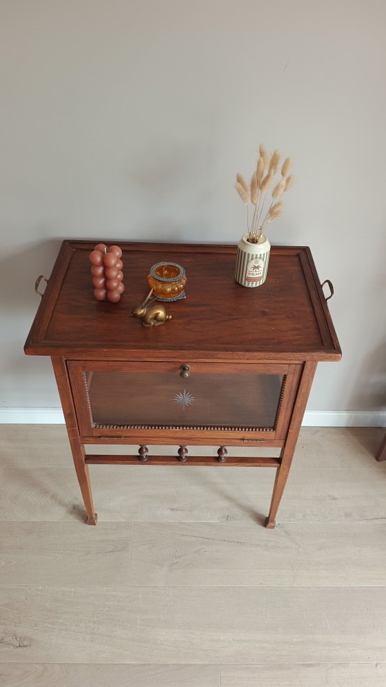 Image 1 of Beautiful vintage tea cabinet with a clear cut star