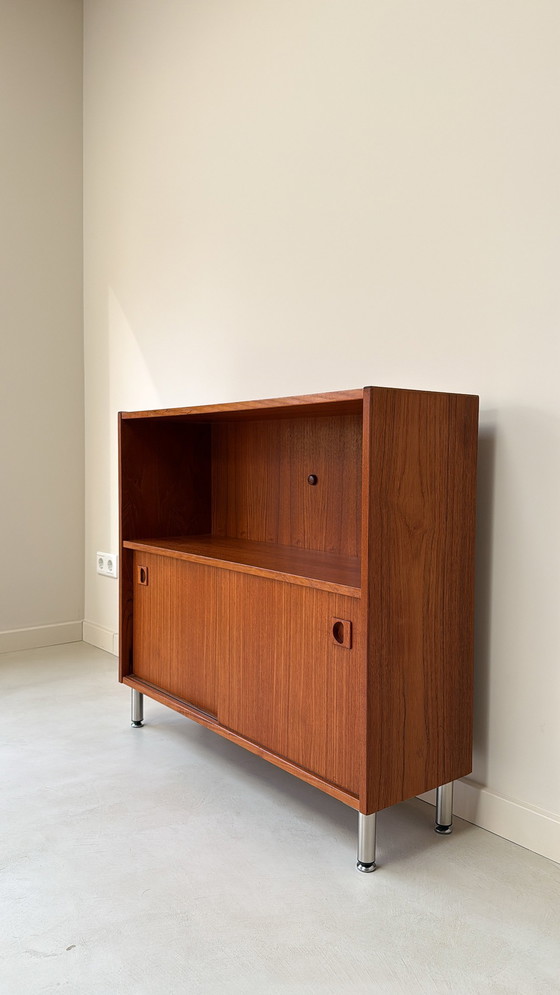 Image 1 of Vintage wooden cabinet with sliding doors