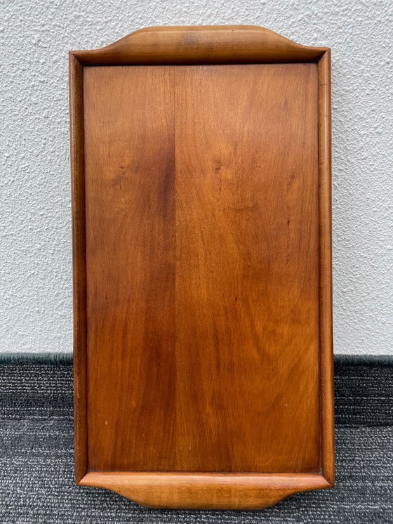 Image 1 of Elegant teak tea table with tray and glass top. Cassini, 1950's