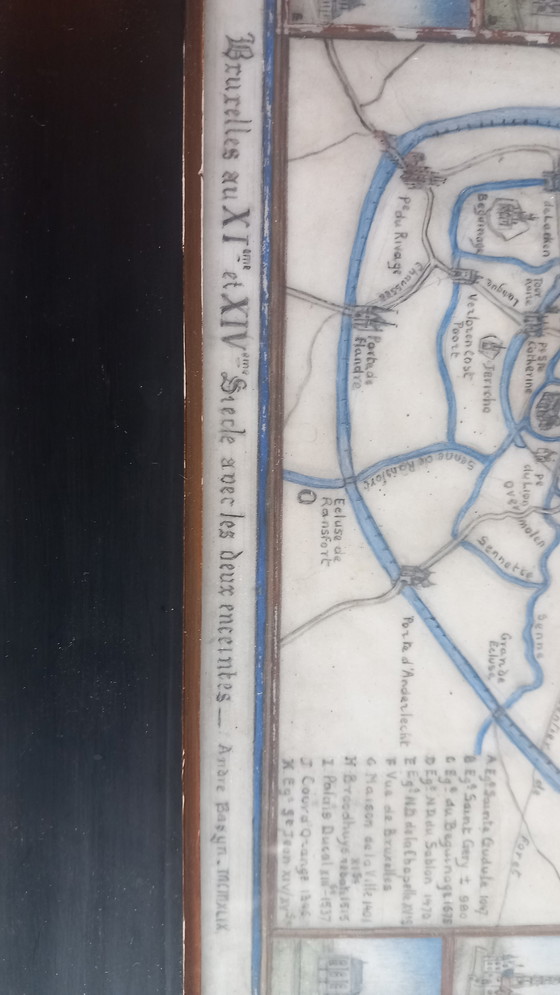 Image 1 of “Bruxelles au XIᵉ et XIVᵉ siècle avec les deux enceintes”* signée *André Basyn*, 