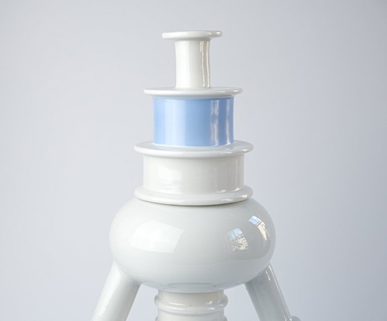 Image 1 of Ettore Sottsass Postmodern "Tigris" Porcelain Vase For Memphis Milano, 1983