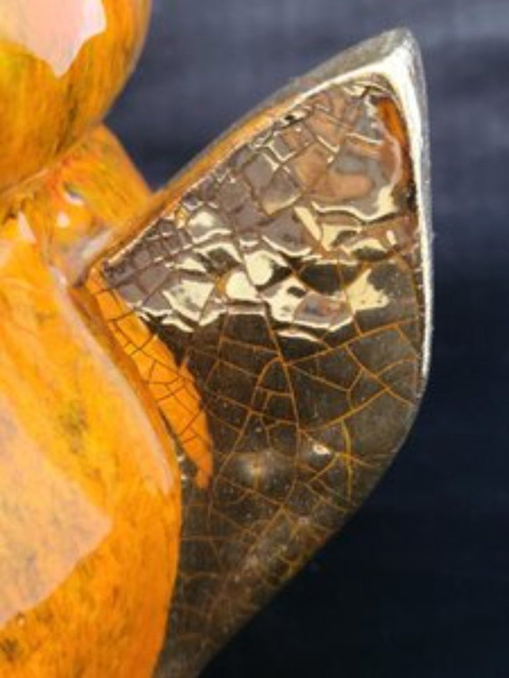 Image 1 of Sopera de cerámica Gérard Crociani Naranja Francia Vallauris Costa Azul