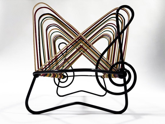 Image 1 of Rangements Vinyles Vintage • Support 45T • Métal Laqué • Scoubidou • 1950-1960