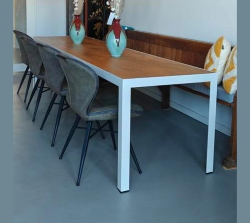 Custom-made dining table Steel/wood 300x75