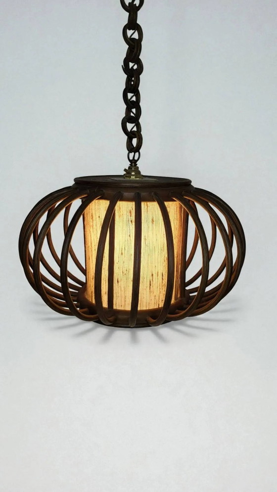 Rattan-Pendelleuchte, 1970 – Pendelleuchten, Wicker (photo 5 of 6)