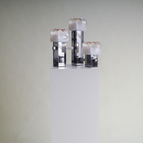 Image 1 of Tafellamp met Murano glazen kappen van Gaetano Sciolari