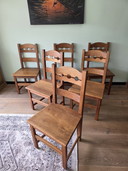 Sedie da pranzo brutaliste Topform in rovere – set da 6