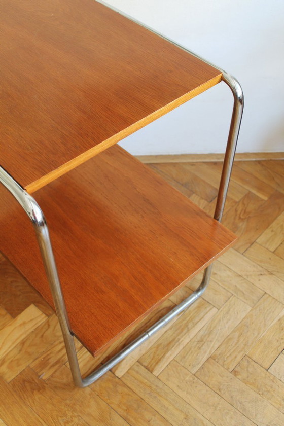 Image 1 of Modernistische bijzettafel van buisvormig staal uit de jaren 30 | Stijl van Marcel Breuer