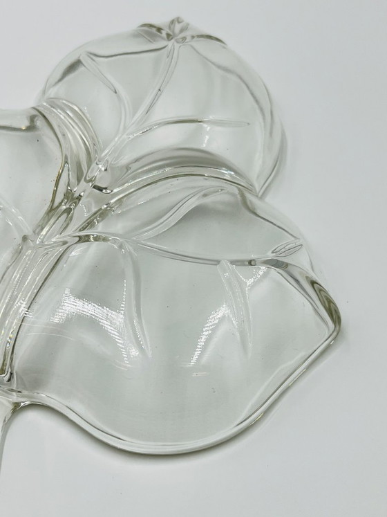 Image 1 of Vintage glass leaf-shaped dish
