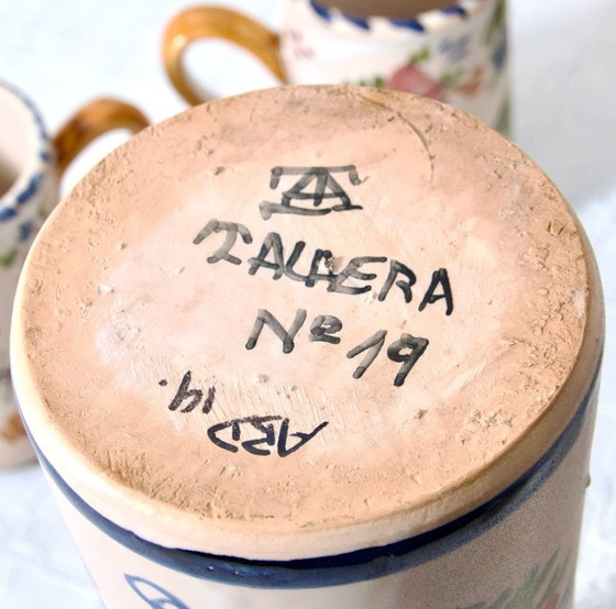 Image 1 of Large antique handcrafted service signed Talavera