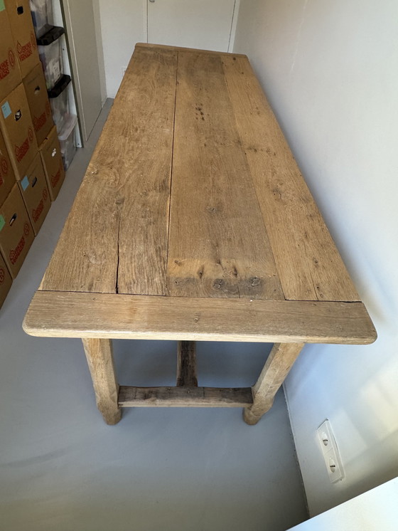 Image 1 of ANTIQUE lye-treated wooden DESK / COUNTER / WORKBENCH / DINING TABLE