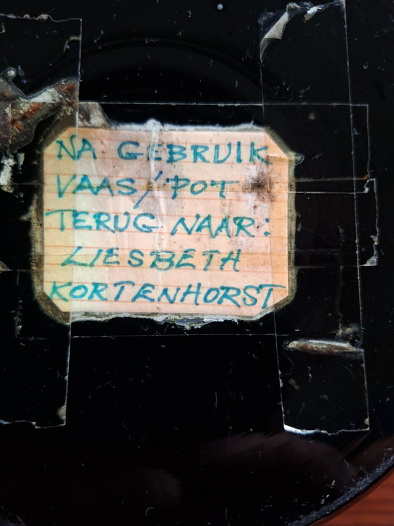 Image 1 of Vase Art Deco Doyen Belgien. Schwarzes Glas.