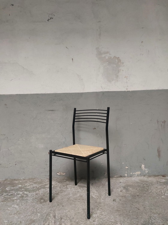 Image 1 of 4 x Sillas de mimbre y metal de los años 80