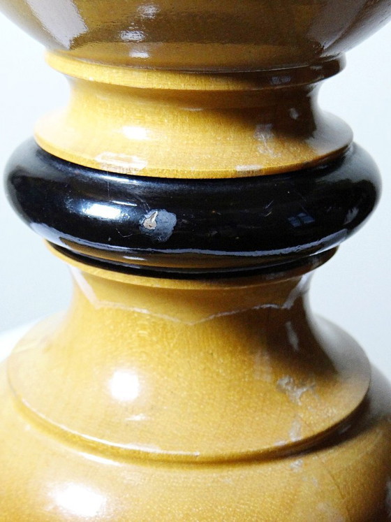 Image 1 of Large Le Dauphin "Verdennes" lamp, turned wood, vintage 1970s