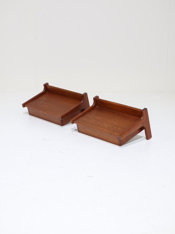 Image 1 of Set di comodini sospesi di Kai Kristiansen, in teak, stile vintage danese.