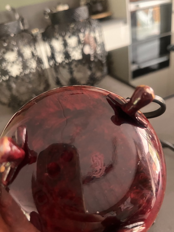 Image 1 of Vintage Pewter Table Lamp Rio Tiel / Metawa – Hand-painted 70s