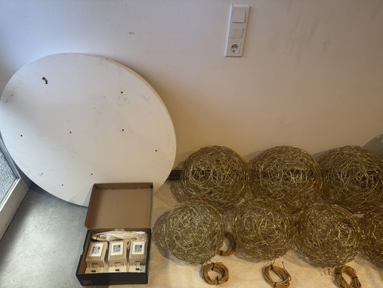 Catellani & Smith Fil de Fer LED Pendant Light 9 Spheres Gold – Pendant lamps, Metal, Aluminium (photo 6 of 13)