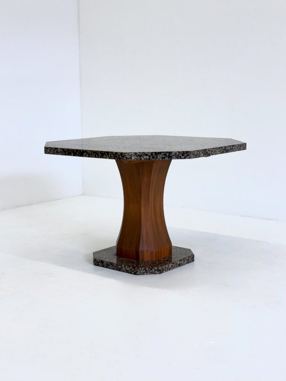 Art Deco Dining Table with Octagonal Granite Top – Stone (photo 3 of 9)