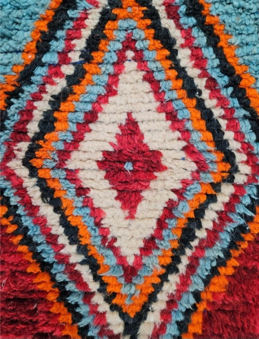 Handgeknoopt oosters wol Berber tapijt Boujad new Marokko 74x354cm