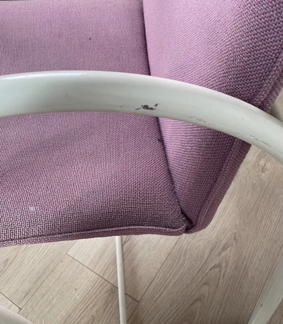 2 Vintage Cirkel Stoelen, Metaform, Fauteuils, Metaal, Textiel, Paars (foto 5 van 5)