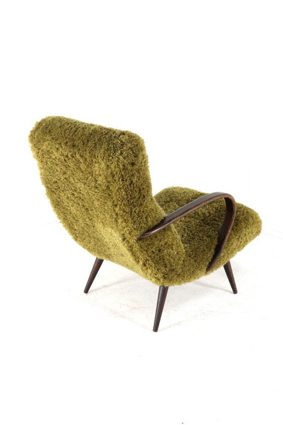 Image 1 of Vintage fauteuil Doodly gestoffeerd harig fluffy